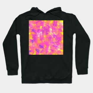 Layers Abstract Pink Purple Blue on Yellow Hoodie